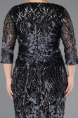 Short Black-Anthracite Scaly Plus Size Evening Dress ABK1284