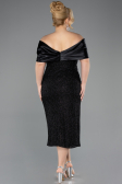 Midi Black Beaded Plus Size Cocktail Dress ABK2509