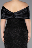 Midi Black Beaded Plus Size Cocktail Dress ABK2509