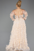 Long Gold Plus Size Engagement Dress ABU5660