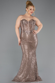Long Copper Beaded Formal Plus Size Dress ABU5661