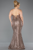 Long Copper Beaded Formal Plus Size Dress ABU5661