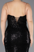 Long Black Beaded Formal Plus Size Dress ABU5661
