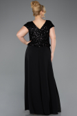 Long Black Chiffon Plus Size Evening Dress ABU5651