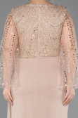 Long Gold Chiffon Plus Size Evening Dress ABU5624