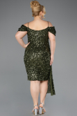 Midi Olive Drab Plus Size Cocktail Dress ABK2534