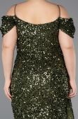 Midi Olive Drab Plus Size Cocktail Dress ABK2534