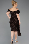 Midi Brown Plus Size Cocktail Dress ABK2534
