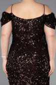 Midi Brown Plus Size Cocktail Dress ABK2534