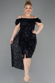 Midi Navy Blue Plus Size Cocktail Dress ABK2534