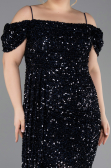 Midi Navy Blue Plus Size Cocktail Dress ABK2534