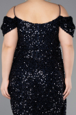Midi Navy Blue Plus Size Cocktail Dress ABK2534