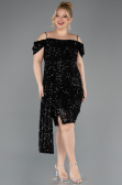 Midi Black Plus Size Cocktail Dress ABK2534