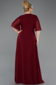 Long Burgundy Chiffon Plus Size Evening Dress ABU5613