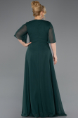 Long Emerald Green Chiffon Plus Size Evening Dress ABU5613