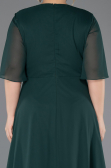 Long Emerald Green Chiffon Plus Size Evening Dress ABU5613