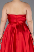 Long Red Satin Plus Size Evening Dress ABU5650