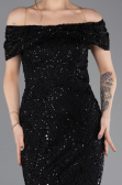 Long Black Beaded Evening Dress ABU5694