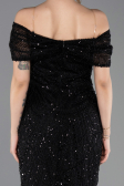 Long Black Beaded Evening Dress ABU5694