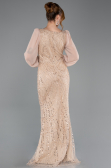 Long Gold Beaded Evening Dress ABU5695