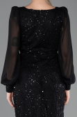 Long Black Beaded Evening Dress ABU5695