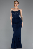 Long Navy Blue Dantelle Evening Dress ABU5717