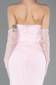 Long Powder Color Dantelle Evening Dress ABU5717