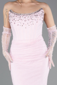 Long Powder Color Dantelle Evening Dress ABU5717