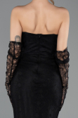 Long Black Dantelle Evening Dress ABU5717