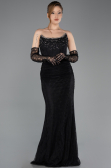 Long Black Dantelle Evening Dress ABU5717