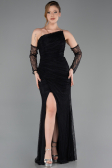 Long Black Dantelle Evening Dress ABU5700