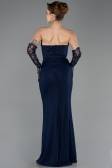 Long Navy Blue Dantelle Evening Dress ABU5717