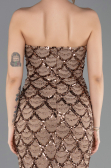 Long Copper Scaly Evening Dress ABU5701