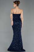 Long Navy Blue Scaly Evening Dress ABU5701
