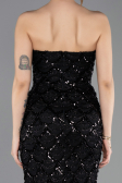 Long Black Scaly Evening Dress ABU5701