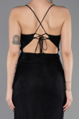 Long Black Dantelle Prom Gown ABU5719