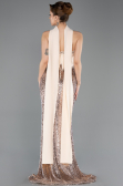 Long Beige Scaly Mermaid Evening Gown ABU5703