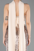 Long Beige Scaly Mermaid Evening Gown ABU5703