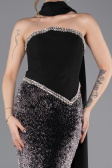 Long Black Scaly Mermaid Evening Gown ABU5703