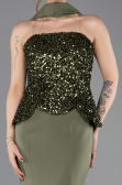 Long Olive Drab Mermaid Prom Dress ABU5704