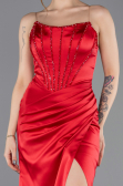 Long Red Satin Evening Dress ABU5708