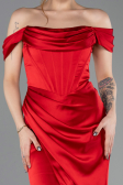 Long Red Satin Prom Gown ABU5709