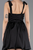 Short Black Satin Prom Gown ABK2536
