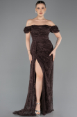 Long Brown Dantelle Evening Dress ABU5728