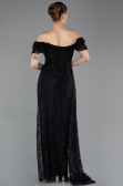 Long Black Dantelle Evening Dress ABU5728