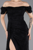 Long Black Dantelle Evening Dress ABU5728