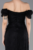 Long Black Dantelle Evening Dress ABU5728