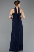Long Navy Blue Chiffon Evening Dress ABU5715