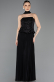 Long Black Chiffon Evening Dress ABU5715