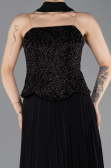 Long Black Chiffon Evening Dress ABU5715